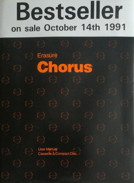 Image of Front Cover of 2xCD - VG/VG+ - ERASURE, Chorus (Mute; STUMM 95E, UK 1991, Book Sleeve, Promo Book, CD and Cassette. PR page. Bestseller wrap around strip), a bit of discolourisation if you look at the closed book at the top of pages,  - 4036203E