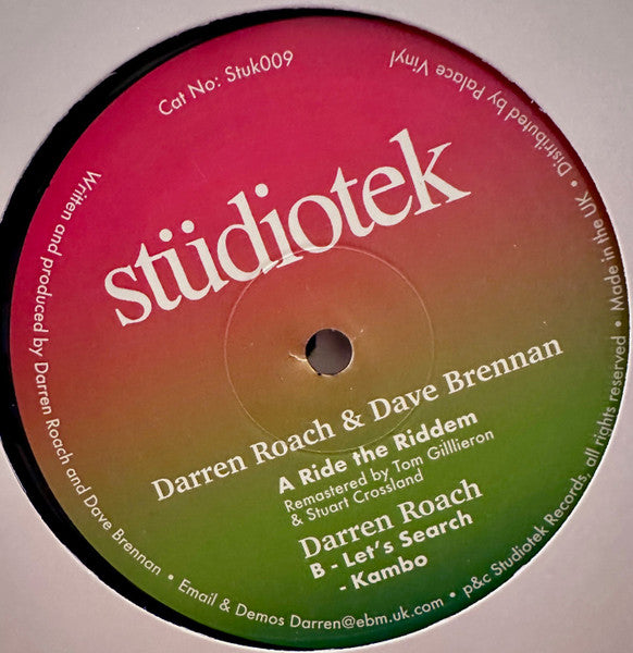 Image of Front Cover of 12" - /G+ - DARREN ROACH & DAVE BRENNAN, STUK009 (Studiotek Records; Stuk009, UK 2026, Plain Sleeve), ,  - 4026369E