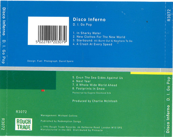 Image of Back Cover of CD - VG/VG+ - DISCO INFERNO, D. I. Go Pop (Rough Trade; R3072, UK 1994), Cover has light scuffs with a crack. ,  - 4056203S