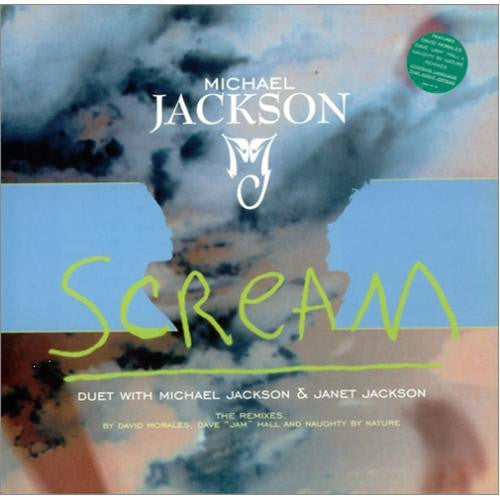 Image of Front Cover of 12" - VG/VG - MICHAEL JACKSON, Scream (The Remixes) (Epic; 662127 6, UK 1995), A number of light marks. Sleeve has hype sticker and sticker ghost on front,  - 4016504C