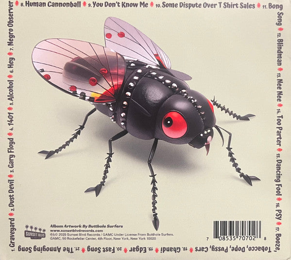 Image of Back Cover of CD - VG+/VG+ - BUTTHOLE SURFERS, Live At The Leather Fly (Sunset Blvd Records; CD-SBR-7070, Worldwide 2025, Gatefold), ,  - 4036210E