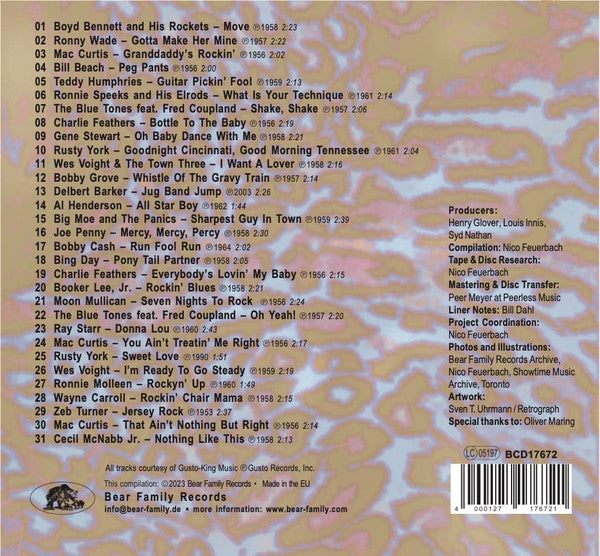 Image of Back Cover of CD - VG+/VG+ - VARIOUS, That'll Flat... Git It! Vol. 44: Rockabilly & Rock'N'Roll From The Vaults Of King, Federal, Audio Lab & DeLuxe Records (Bear Family Records; BCD17672, Germany 2023, Digipak With Glued In Booklet, 2 Inserts), Corner wear,  - 4056306S