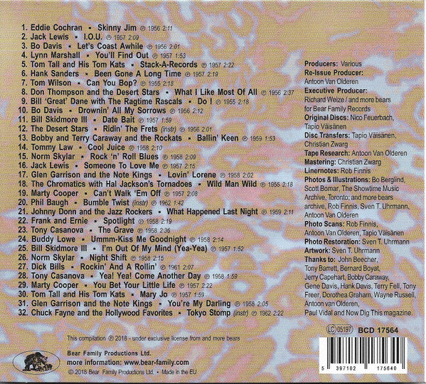 Image of Back Cover of CD - VG+/VG+ - VARIOUS, That'll Flat... Git It! Vol. 29: Rockabilly & Rock N'Roll From The Vaults Of Crest Records (Bear Family Records; BCD 17564, Germany 2018, Digipak With Glued In Booklet), ,  - 4056307S