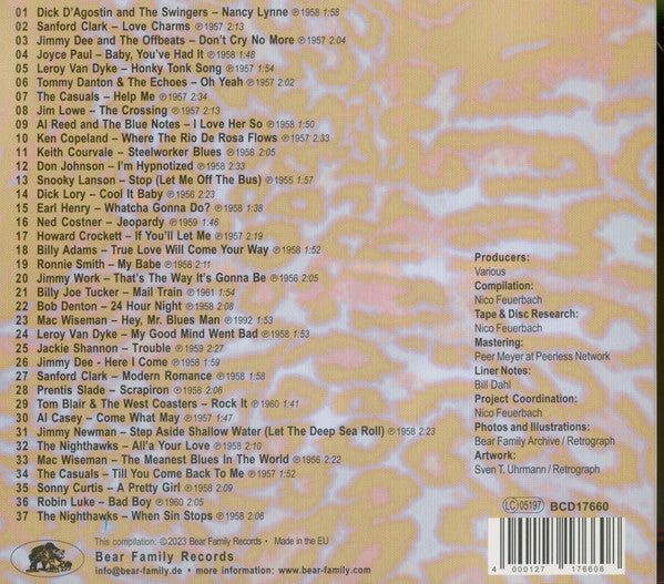 Image of Back Cover of CD - VG+/VG+ - VARIOUS, That'll Flat... Git It! Vol. 41: Rockabilly & Rock'N'Roll From The Vaults Of Dot & Hamilton Records (Bear Family Records; BCD17660, Germany 2023, Digipak With Glued In Booklet, 2 Inserts), ,  - 4056312S