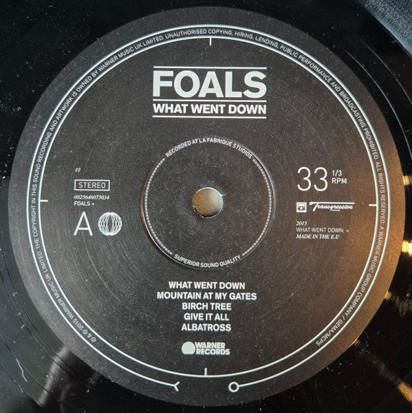 Image of Label Cover of LP - VG+/VG+ - FOALS, What Went Down (Transgressive Records; 0825646075034, Worldwide 2000s Reissue, Gatefold), ,  - 4046218S