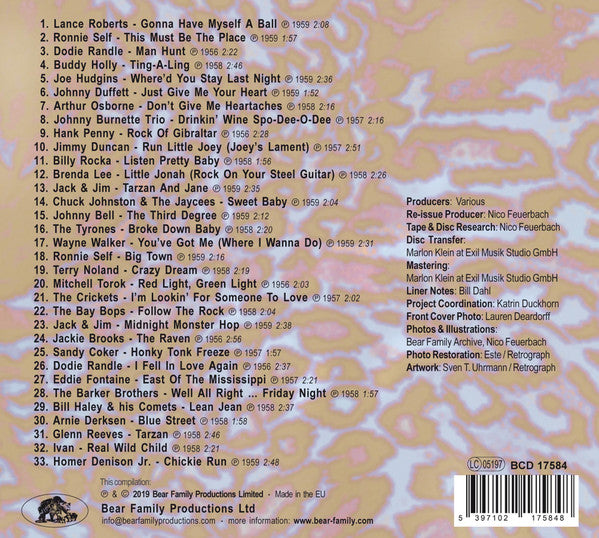 Image of Back Cover of CD - VG+/VG+ - VARIOUS, That'll Flat ... Git It! Vol. 32: Rockabilly & Rock N'Roll From The Vaults Of Decca, Brunswick & Coral Records (Bear Family Records; BCD 17584, Europe 2019, Digipak With Glued In Booklet), ,  - 4056317S