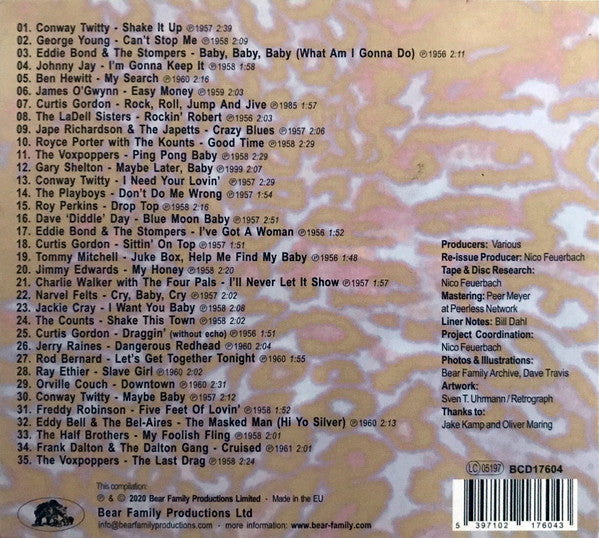 Image of Back Cover of CD - VG+/VG+ - VARIOUS, That'll Flat... Git It! Vol. 35: Rockabilly & Rock'N'Roll From The Vaults Of Mercury And Limelight Records (Bear Family Records; BCD17604, Germany 2020, Digipak With Glued In Booklet), ,  - 4056319S