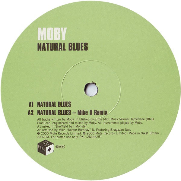 Image of Label Cover of 12" - VG/VG+ - MOBY, Natural Blues (Promo 3) (Mute; PXL12 MUTE 251, UK 2000, Promo, Picture Sleeve), Tiny split at spine,  - 4016572C