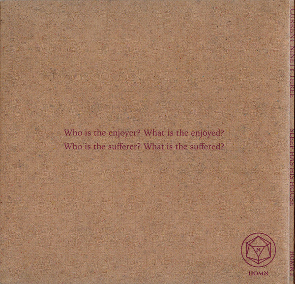 Image of Back Cover of CD - EX/EX - CURRENT NINETY THREE, Sleep Has His House (HomAleph; HOM  2, UK 2020, Gatefold), ,  - 4036218E