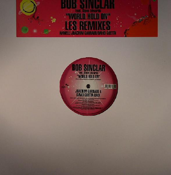 Image of Front Cover of 12" - VG+/VG - BOB SINCLAR FEAT. STEVE EDWARDS, World, Hold On (Les Remixes) (Yellow Productions; YP 222, France 2006, Stickered Plain Sleeve), stickered sleeve. light marks only,  - 4046321S