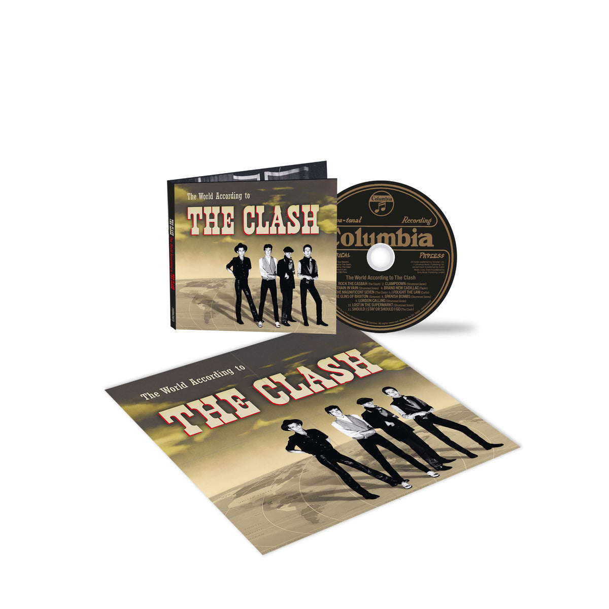 Image of Front Cover of CD - NEW/NEW - THE CLASH, The World According to The Clash (Sony / CMG; 19958470072, UK 2026 Reissue, Poster), , Originally released in 1982 as a promotional radio-only vinyl; The World According to The Clash is finally getting its first ever official release! Featuring striking new artwork and 11 of the band's most celebrated tracks, this compilation now includes The Magnificent Seven, The Guns of Brixton and Spanish Bombs for the very first time. Reissued for a new generation, t