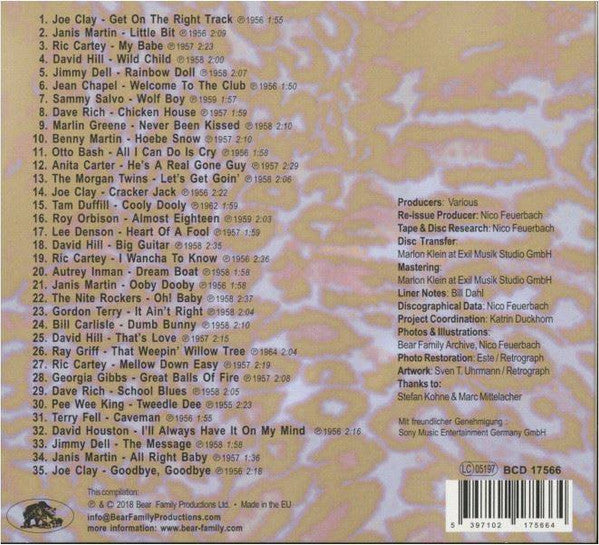 Image of Back Cover of CD - VG+/VG+ - VARIOUS, That'll Flat ... Git It! Vol. 30: Rockabilly & Rock N'Roll From The Vaults Of RCA Victor Records (Bear Family Records; BCD 17566, Germany 2018, Digipak With Glued In Booklet), ,  - 4056313S