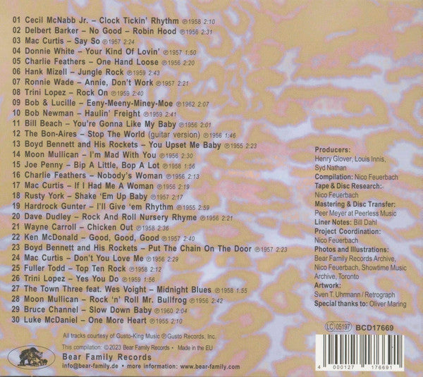 Image of Back Cover of CD - VG+/VG+ - VARIOUS, That'll Flat... Git It! Vol. 42: Rockabilly & Rock'N'Roll From The Vaults Of King, Federal & DeLuxe Records (Bear Family Records; BCD17669, Germany 2023, Digipak With Glued In Booklet), ,  - 4056323S