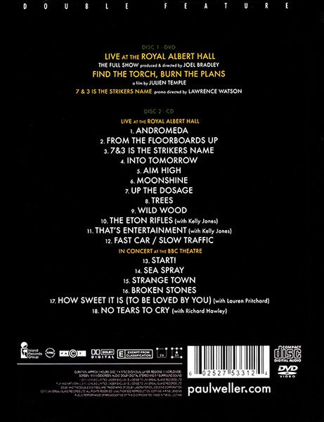Image of Back Cover of 2xCD - VG/VG+ - PAUL WELLER, Find The Torch, Burn The Plans (Island Records; 2753312, UK 2010, Book Sleeve, 5 Inserts, DVD), Corner Bumps, Shelf Wear,  - 4016529C