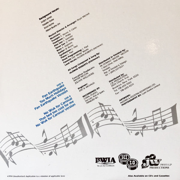 Image of Back Cover of LP - VG/VG - LORD KITCHENER, Still Escalating (JW Productions; JW-055, US 1994), ,  - 4146033S