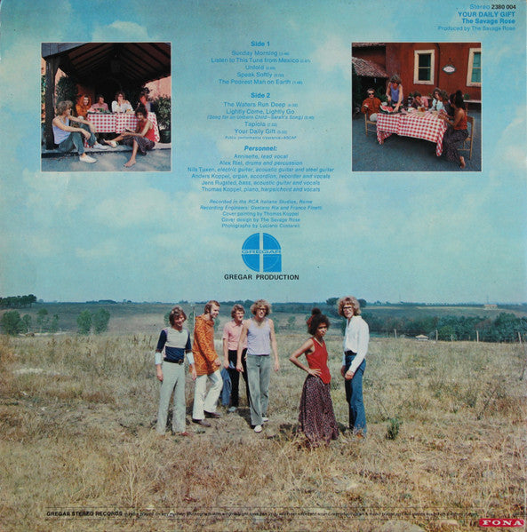 Image of Back Cover of LP - VG/VG - THE SAVAGE ROSE, Your Daily Gift (Polydor; 2380 004, Scandinavia 1971 Reissue, Laminated Gatefold Sleeve), Hairlines & light marks, edge wear,  - 4146005S