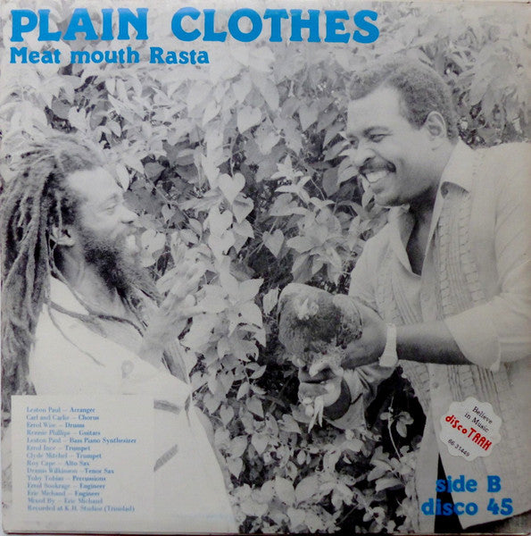 Image of Back Cover of 12" - VG/VG - PLAIN CLOTHES, Chambers Done See (Ibis Records; IBIS 007, Trinidad & Tobago 1984), Light marks only,  - 4146038S
