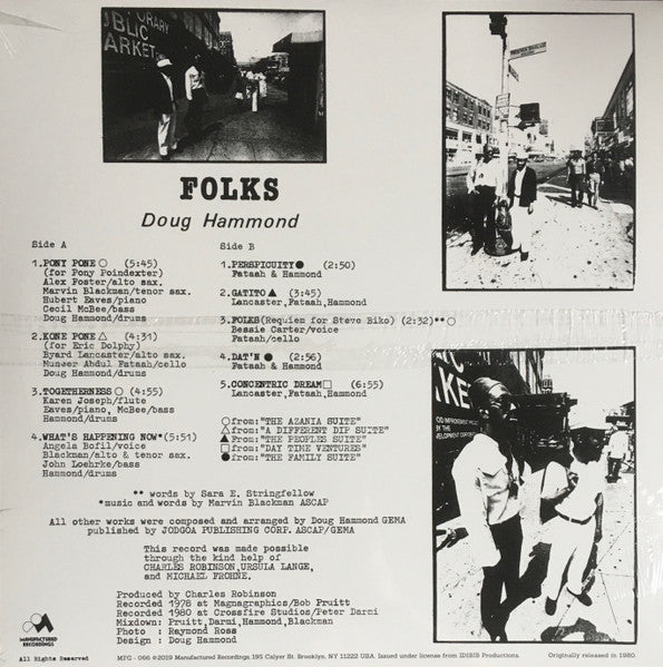 Image of Back Cover of 12" - VG+/VG+ - DOUG HAMMOND, Folks (Idibib; DB104, US 2019), ,  - 4146039S