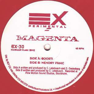 Image of Front Cover of 12" - /G+ - MAGENTA, Boost! / Memory Panic (EXperimental; EX-30, US 1994, Plain Sleeve, Red Vinyl 12" only, no 7".), Light marks only, but several of them.,  - 4126034E