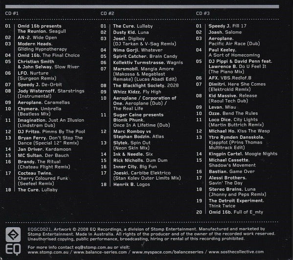 Image of Back Cover of 3xCD - VG/VG - SOS, Balance 013 (EQ Recordings; EQGCD021, Australia 2008, Triple Digipak), Shelf Wear, Small Scuff on Front,  - 4116027C