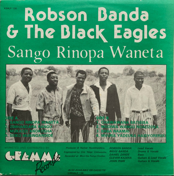 Image of Front Cover of LP - VG/VG - ROBSON BANDA & THE BLACK EAGLES, Sango Rinopa Waneta (Kumusha; KSALP 138, Zimbabwe 1992, Picture Sleeve), Light marks only, some edgewear to sleeve.,  - 4126035E
