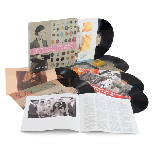 Image of Front Cover of 6xLP - NEW - 10,000 MANIACS, Candy Everybody Wants: The Complete Elektra Studio Albums (Elektra / Rhino; 0603497818976, UK 2026, Box Set, Inner & Insert), , Explore the influential world of 10,000 Maniacs with Candy Everybody Wants – The Complete Elektra Studio Albums, a definitive 6LP box set celebrating the band's Elektra Records era. The collection brings together five studio albums, Hope Chest, The Wishing Chair, In My Tribe, Blind Man’s Zoo and Our Time In Eden, alongside a bonu