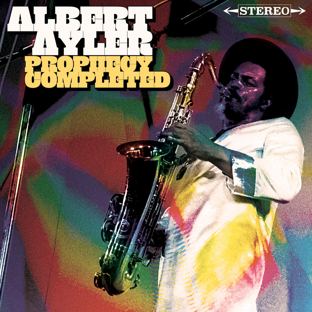Image of Front Cover of 2xLP - NEW/NEW - ALBERT AYLER, Prophecy Completed (ORG MUSIC; , UK 2026 Reissue), , "Recorded live at New York's Cellar Cafe on June 14, 1964, Prophecy captures Albert Ayler's groundbreaking trio with Gary Peacock and Sunny Murray at a pivotal moment in the evolution of free jazz. Ferocious, spiritual, and deeply expressive, the performance introduced compositions like ""Ghosts"" and ""Spirits"" in some of their earliest recorded forms, documenting the raw intensity and emotional for