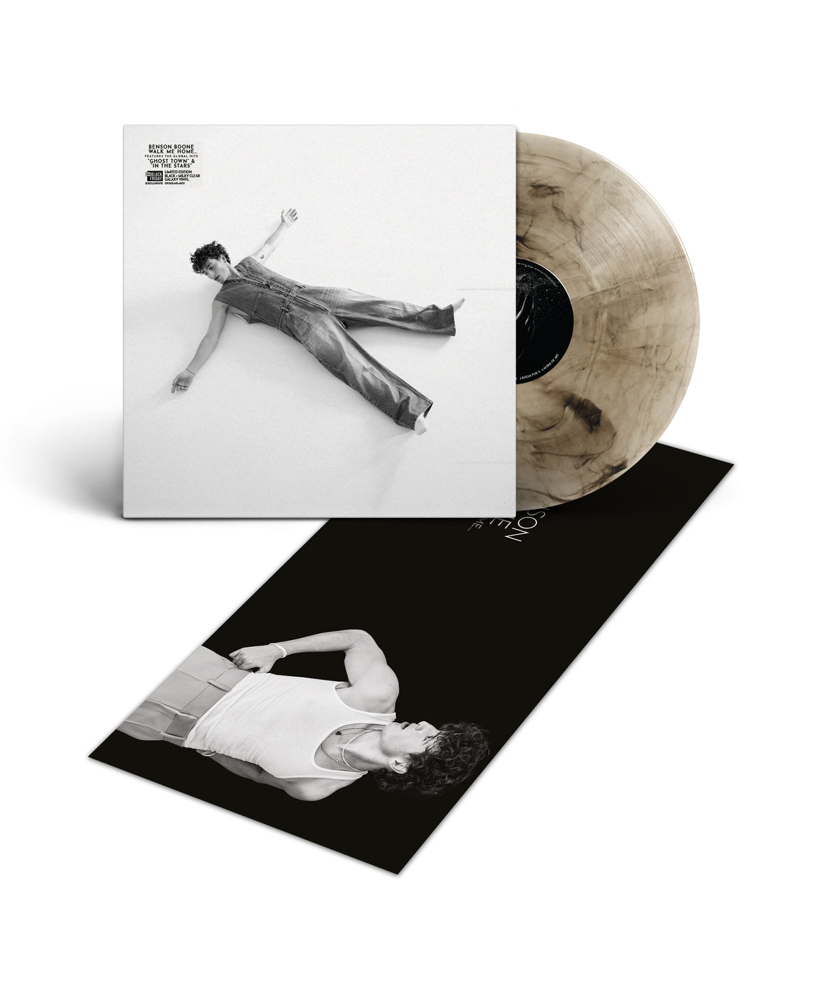 Image of Front Cover of 12” - NEW/NEW - BENSON BOONE, Walk Me Home EP (Warner Records; 0093624814801, UK 2026, Black and White Galaxy Vinyl), , Previously available only on CD and DSPs, Benson Boone’s debut Walk Me Home… EP arrives on vinyl for the very first-time as a Record Store Day exclusive in 2026. The RIAA Gold-certified body of work initially landed in July 2022 and boasted fan-favorite hits like “In The Stars” and “Ghost Town Available on black and white galaxy vinyl. - 9417718C