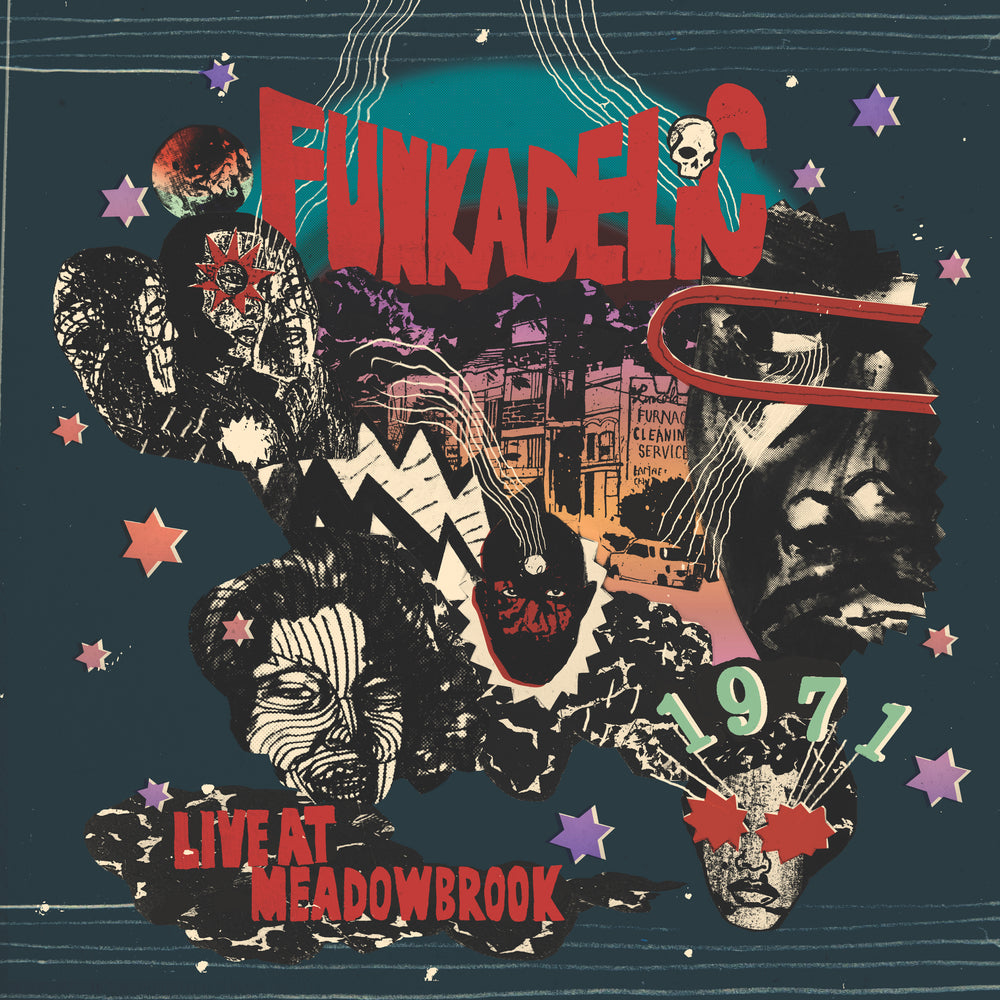 Image of Front Cover of 2xLP - NEW/NEW - FUNKADELIC, Live at Meadowbrook 1971 (ORG MUSIC; ORGM2376, UK 2026), , Recorded on September 12, 1971, shortly after the release of Maggot Brain, Live at Meadowbrook 1971 is the only official live recording from Funkadelic's classic early era. Drawn from the original soundboard master tapes, it captures George Clinton, Eddie Hazel, Bernie Worrell, Billy "Bass" Nelson, and a transitional lineup as the band evolved into the P-Funk powerhouse it would soon become. Featu