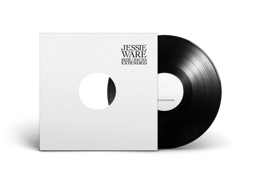 Image of Front Cover of 12” - NEW/NEW - JESSIE WARE, Ride / Sauna (EMI; EMIVS 2152, UK 2026, Black Vinyl), , A standard black 12” single hand-stamped in a white label sleeve. Side A: Ride - Extended Version Side B: Sauna Extended Version - 9417769C