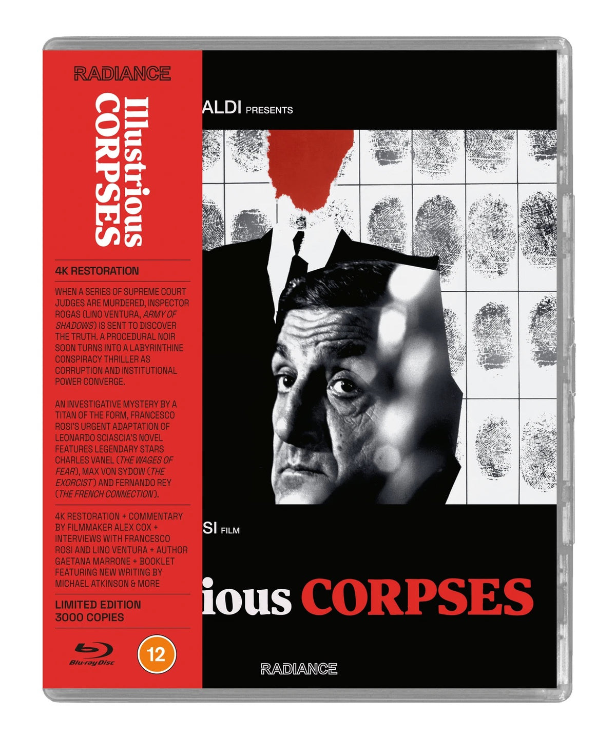Image of Front Cover of Blu-Ray - VG+/VG+ - FRANCESCO ROSI, LINO VENTURA, Illustrious Corpses (Radiance ; 152, UK ), ,  - 4136012E