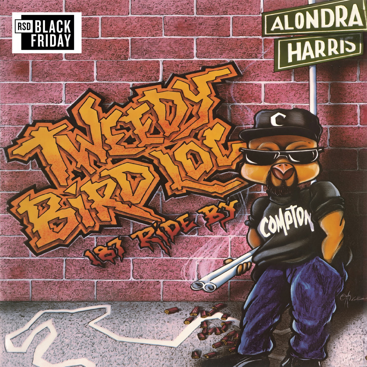 Image of Front Cover of 2xLP - NEW/NEW - TWEEDY BIRD LOC, 187 Ride By (Charly | PAR Records; CHARLY797LP, UK 2026, Gatefold), , Compton gangsta rap classic '187 Ride By' makes its vinyl debut after 30+ years. Tweedy Bird Loc’s legendary, Eazy-E-dissing masterpiece is lovingly reissued as a deluxe, 2-LP gatefold package. Before co-founding the infamous Bloods & Crips project with Ronnie Phillips, Compton Crip Richard Johnson—aka Tweedy Bird Loc—dropped a fierce, unapologetic bomb onto the gangsta rap scene. 