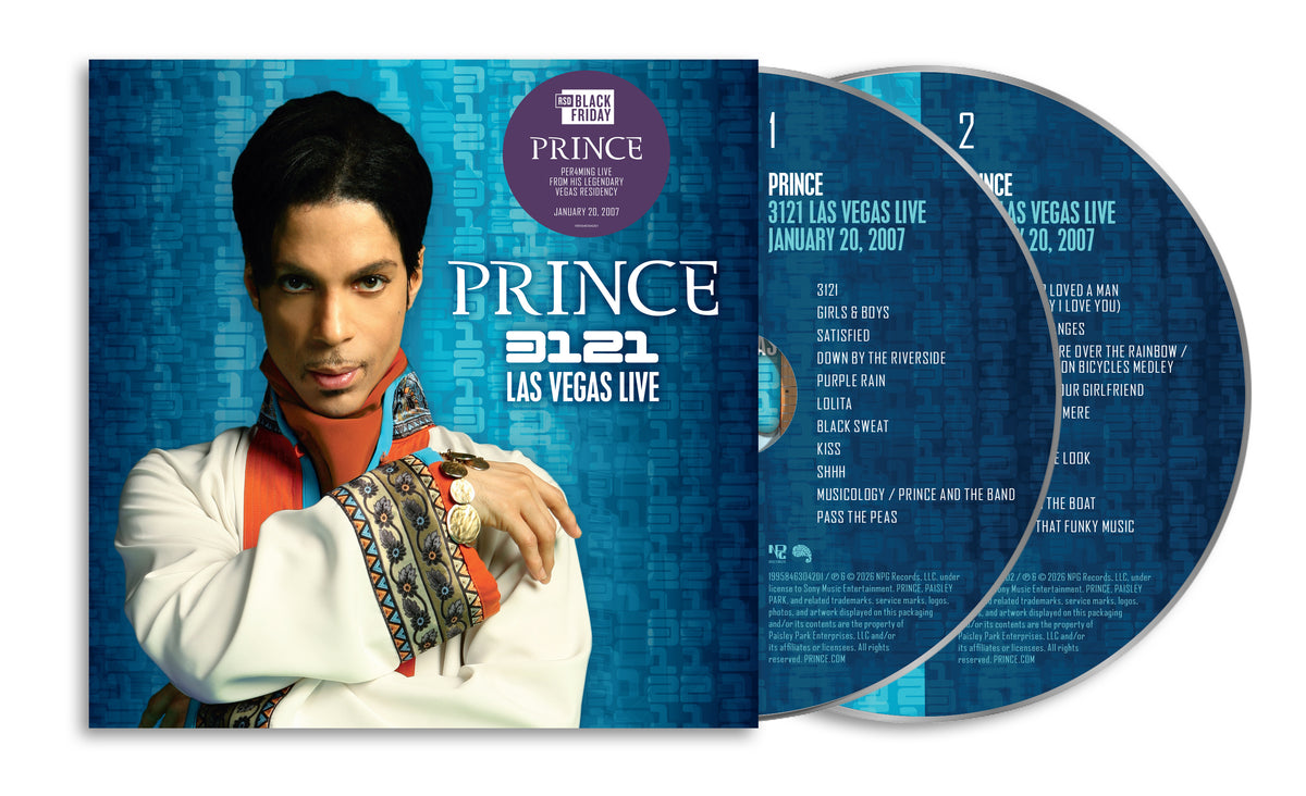 Image of Front Cover of 2xCD - NEW/NEW - PRINCE, 3121 Las Vegas Live (Legacy; 19958463042, UK 2026), , By the beginning of 2007, Prince had spent a few years conquering pop culture all over again. Afterhis volcanic Rock & Roll Hall Of Fame induction late in 2004, his huge Musicology album and itsmassive, game-changing tour, Prince then topped the charts with his 2006 album 3121 and wasgetting ready to mount his legendary Super Bowl performance. His 6 month Per4ming Live @ 3121Las Vegas residency in 2006