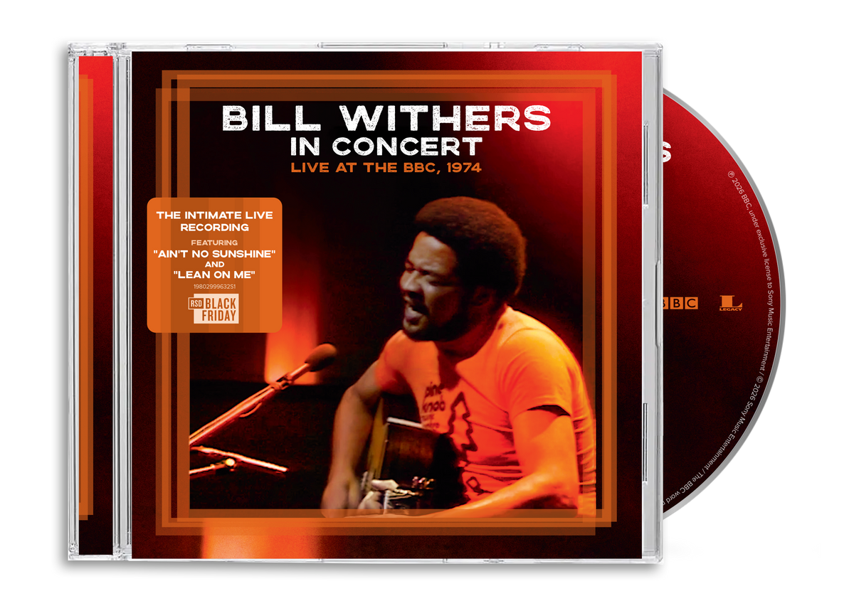 Image of Front Cover of CD - NEW/NEW - BILL WITHERS, Bill Withers In Concert Live at the BBC 1974 (Legacy; 19802999632, UK 2026, Jewel Case), , Experience one of the most celebrated singer-songwriters live in concert. Live at the BBC, 1974features Bill Withers at his finest in an intimate, stripped back performance recorded for the BBC's"In Concert" series. Featuring selections from his first two landmark albums, Just As I Am and StillBill, this edition marks the recording's first physical release. Hear 