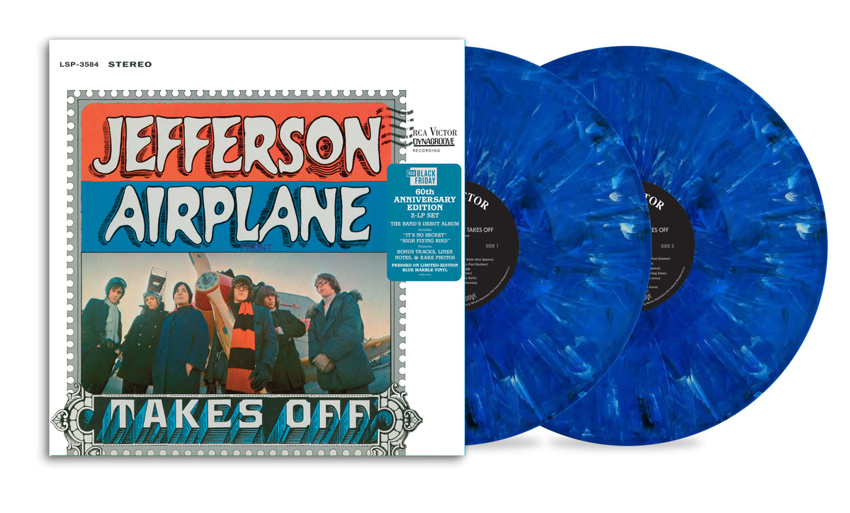 Image of Front Cover of 2xLP - NEW/NEW - JEFFERSON AIRPLANE, Jefferson Airplane Takes Off (Legacy; 19958411241, UK 2026, Blue Marble), , Jefferson Airplane Takes Off 60th Anniversary Edition celebrates the debut albumfrom JeffersonAirplane. For the first time, the expanded edition is presented on vinyl as a 2-LP set,featuring 9 bonus tracks. Originally released in August 1966, the album includes the classics “It’sNo Secret” and “High Flying Bird.”Often hailed as one of the greatest debut albums by an Am