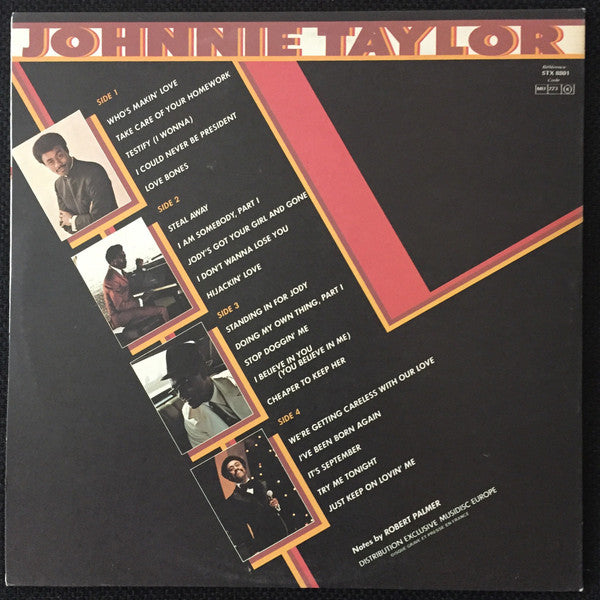 Image of Back Cover of 2xLP - VG/VG - JOHNNIE TAYLOR, Chronicle: The Twenty Greatest Hits (Stax; STX 8801, US 1977), Disc 1 is VG+, Disc 2 is VG. ,  - 4126015E