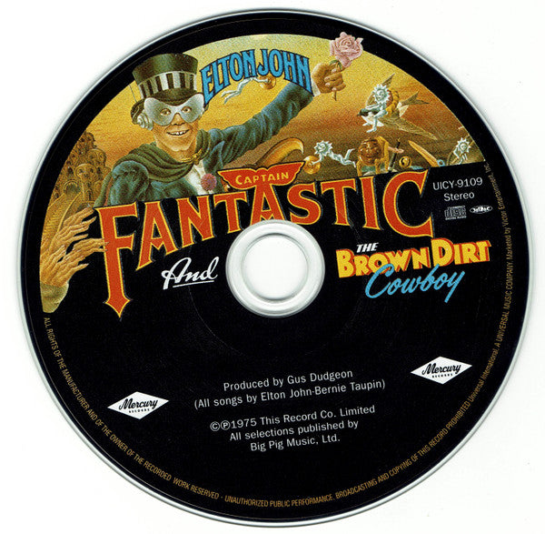 Image of Label Cover of CD - VG+/VG+ - ELTON JOHN, Captain Fantastic And The Brown Dirt Cowboy (Mercury; UICY-9109, Japan 2001, Gatefold, Booklet), With Obi,  - 4136042E