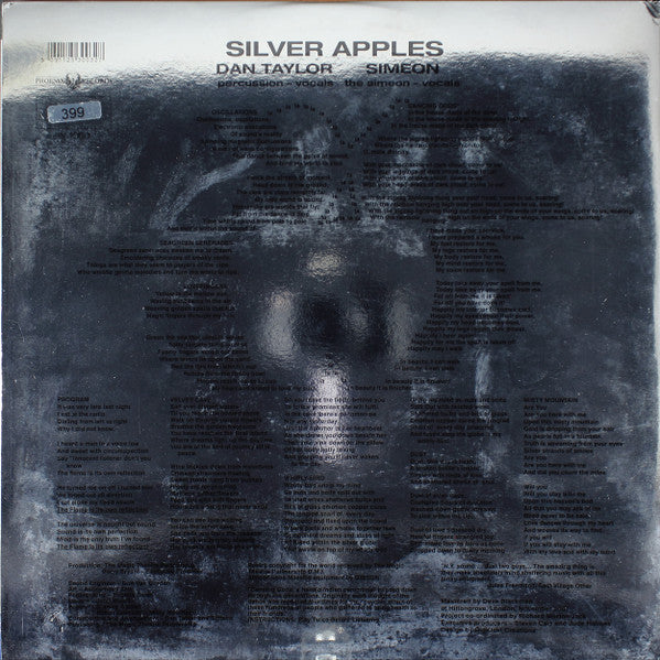 Image of Back Cover of LP - VG+/VG+ - SILVER APPLES, Silver Apples (Phoenix Records; ASHLP3003, UK 2007, Metallic Sleeve, Limited Edition of 1000.  Numbered. 180g vinyl. Unofficial), No.39,  - 4126019E