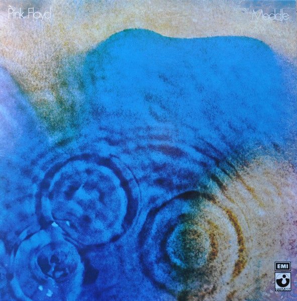 Image of Front Cover of LP - G+/G - PINK FLOYD, Meddle (Harvest Yellow/Green Labels With Small Pressing Ring; 14C 062-04917, Greece 1990s Reissue), Little light marks and some longer streaky hairlines, Wear to sleeve edges and tape to lower sleeve,  - 4116068C