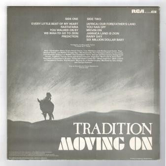 Image of Back Cover of LP - VG+/VG+ - TRADITION, Moving On (RCA; SPL 25 156, UK ), Light hairline mark on vinyl. Re-issue copy.,  - 4126067E