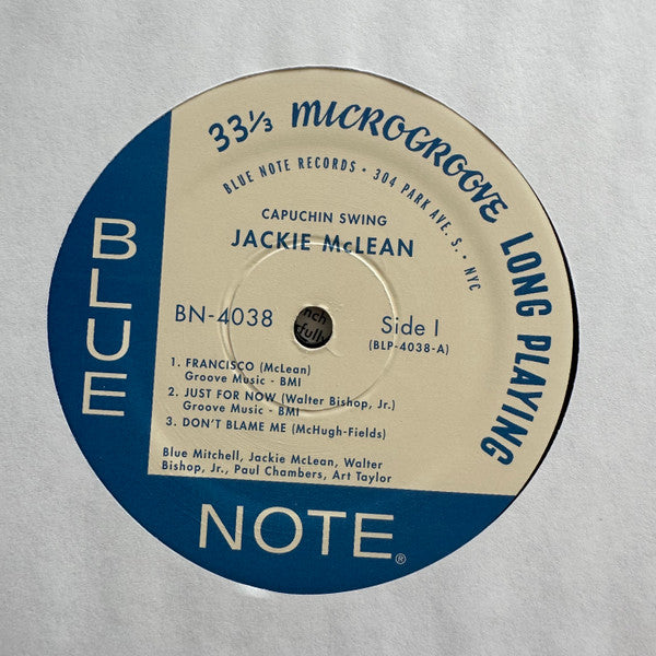 Image of Label Cover of LP - VG/VG - JACKIE MCLEAN, Capuchin Swing (Blue Note; BN 4038, US 2006), ,  - 4146056S