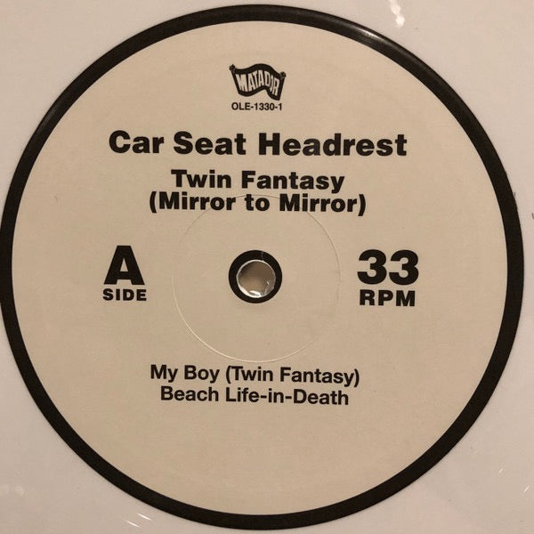 Image of Label Cover of 2xLP - VG+/VG+ - CAR SEAT HEADREST, Twin Fantasy (Mirror To Mirror) (Matador; OLE-1330-0, US 2018 Reissue, Gatefold, 2 Inners, White Vinyl), ,  - 4116102C