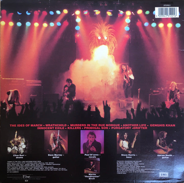 Image of Back Cover of LP - VG/G - IRON MAIDEN, Killers (Fame; FA 41 3122 1, UK 1985 Reissue), ,  - 4116061C