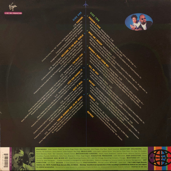 Image of Back Cover of LP - VG/VG+ - FRANKIE KNUCKLES, Welcome To The Real World (Virgin; VUSLP 82, UK 1995 Reissue), ,  - 4146063S