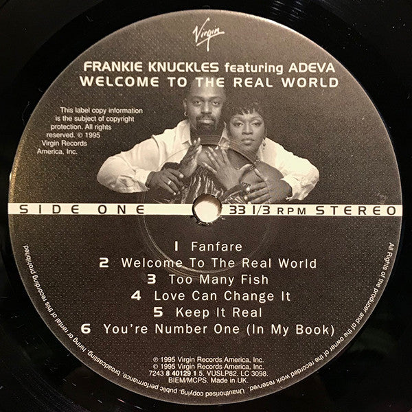 Image of Label Cover of LP - VG/VG+ - FRANKIE KNUCKLES, Welcome To The Real World (Virgin; VUSLP 82, UK 1995 Reissue), ,  - 4146063S