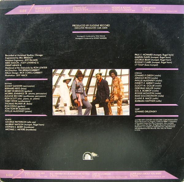 Image of Back Cover of LP - VG/VG - THE CHI-LITES FEATURING GENE RECORD, Heavenly Body (20th Century Fox Records; T-619, US 1980), Vinyl in strong VG with hairlne marks only, plays VG+.,  - 4146064S