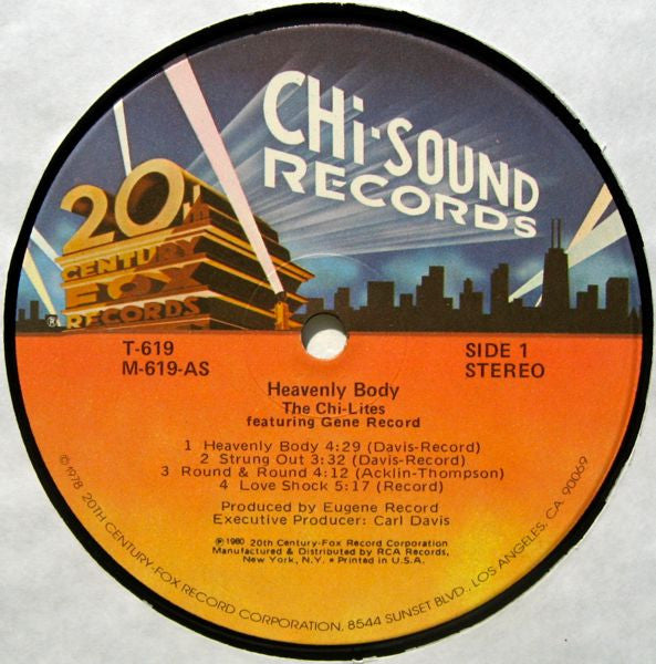 Image of Label Cover of LP - VG/VG - THE CHI-LITES FEATURING GENE RECORD, Heavenly Body (20th Century Fox Records; T-619, US 1980), Vinyl in strong VG with hairlne marks only, plays VG+.,  - 4146064S