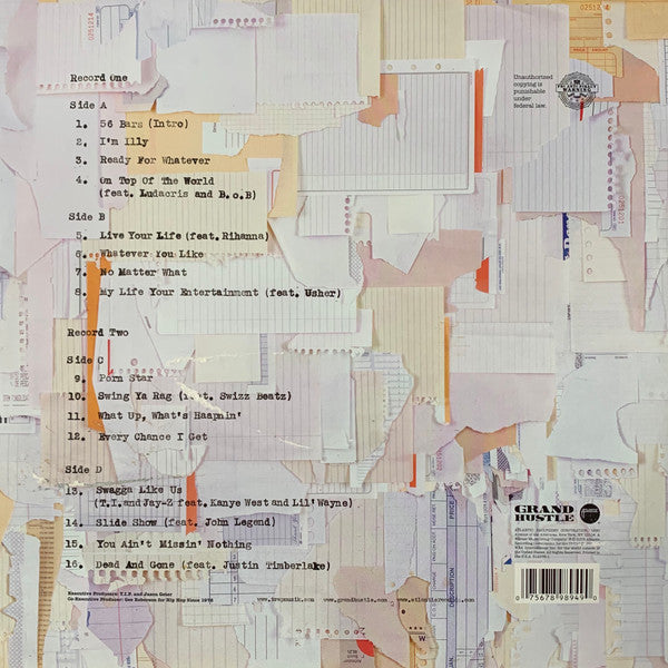 Image of Back Cover of 2xLP - VG/VG - T.I., Paper Trail (Atlantic; 512267-1, US 2008, Picture Sleeve, Insert), ,  - 4126041E
