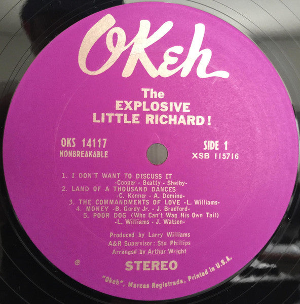 Image of Label Cover of LP - VG/VG - LITTLE RICHARD, The Explosive Little Richard (Okeh; OKS 14117, US 1967), ,  - 4126028E