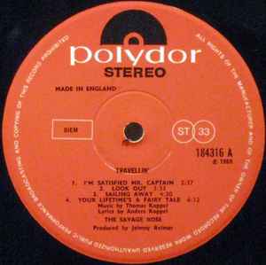 Image of Label Cover of LP - VG/VG - THE SAVAGE ROSE, Travelin' (Polydor; 184 316, UK 1969), Light marks, laminate creasing,  - 4146024S